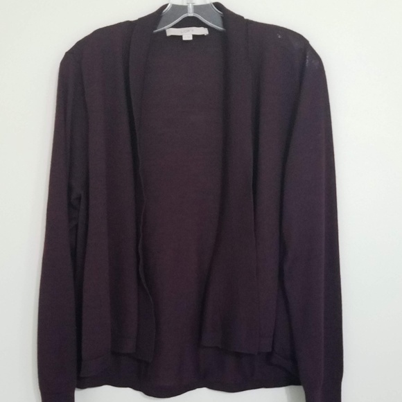 LOFT Sweaters - LOFT Plum-Red Open Sweater Cardigan